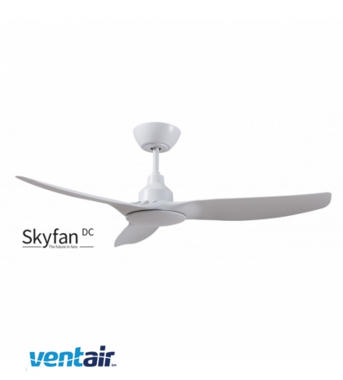 Ventair Skyfan DC Ceiling Fan 48" with Remote Control & No Light - White